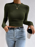 Fongt And Winter Repair With Long-Sleeved T-Shirt Rounded Women's T-Shirt