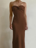 Knit Twisted Tube Midi Dress-Outfit