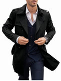 Fongt New Autumn And Spring Men's Coat In The Long Double Buckle Casual Wind Jacket Cardigan Jacket