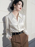 Fongt Light Luxury White Acetic Fascination Stender Shirt Woman 2025 New High-End Feel Chic Shirt Top