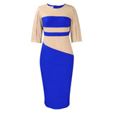 Fongt Plus-Size Women's Clothing 2025 Spring New Fashion Temperament OL Five-Sleeve Bagted Hip Dress