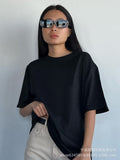 Fongt Spring And Summer New Solid Color Short-Sleeved Women Loose Large-Band Pure Cotton T-Shirt Simple Top