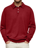 Fongt Explosion Autumn And Winter Ji Dejong Long Sleeve V-Neck Button Men's Casual Shirt Polo Shirt