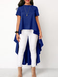 Tops 2022 Summer Casual Pullover ZANZEA Fashion Minimalist Solid Blusas Short Sleeve Blouse
