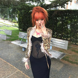 Spring 2024 New Sexy Hip Skirt Dark Style Slim Micro-Transparent Mesh Dress Woman-Outfit