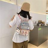 Korean Style Backpack Kawaii Travel Shoulder Bag for Tennage Girls Multi-purpose Casual Ladies Small School