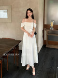 Fongt Xixi 2025 Summer New High-Waisted Temperament Elegant Dress High-End Long Dress 88382