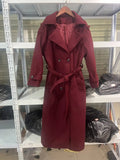 Fongt Autumn New Women's Retro Leisure Double Buckle With Belt Long Hair Coat