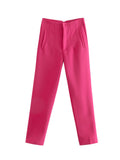 Fongt Workplace Women's Display High Waist Waist Suit Trousers 38 Color Reduced Age And Ankle Pants
