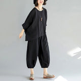 Size Casual Suits Women 2022 Summer New Fashion Slimming T Shirt Loose Pants Two Piece Sets Aesthetic Womens Tshirt