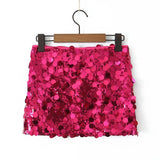 2023 New Women's Sequin Hip Skirt Mini Skirt Y3-8185-Outfit