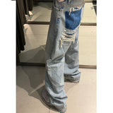 Fongt Blue Low-Rise Straight Tube Trousers Jeans Women's Small 2025 New Spring