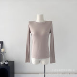 Fongt New Model Knitted Long-Sleeved Women Hot To Sell The Basic Solid Color Bottom T-Shirt