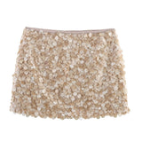 Fongt Women's Autumn And Winter Temperament Light Fashion New Party Squin Mini Skirt
