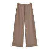 Fongt New Women's Pin Texture Sleeveless Vest Shirt Casual Trousers Two-Set