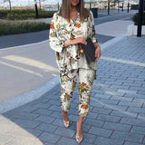Piece Sets ZANZEA Fashion Polka Dot Printed Pant Sets Women Summer Matching Sets Casual Urban Tracksuits Trouser Suits