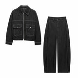 Fongt New Denim Effect Jacket Jacket 21968500 Folding Pants 6929213
