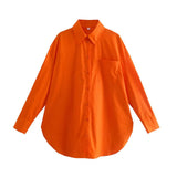 Fongt And Summer 2025 New Ins14 Color Pocket Dress Women's Basic Long-Sleeved Shirt