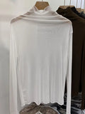 Fongt Anti-Hook Silk Half High Collar Wood Ear Mesh Bottom Shirt Spring New Women's Thin Inside Jacket Female-Outfit