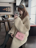 Fongt Coat Women Winter Fur Integrated 2025 Lazy Wind Environmental Protection Fur Warm Collar Long Loose