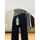 Fongt Kong Style Lazy Style Design With Velvet Trumpet Jeans Women 2025 Autumn And Winter Small High Waist Thick Thick Pants