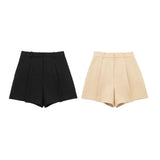 New Spring Style High Waist Shows Thin Pleated Casual Shorts 1478030-Outfit