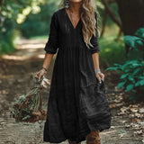 Fongt Shein Bohemian Vacation Cotton Jab Dress New Explosion
