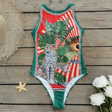Swimsuit2025 New Conjoined Bikini Personality Abstract Print Swimsuit Women