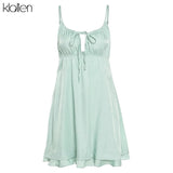 Summer Sexy V Neck Backless Solid A-Line Dress Women New Simple Casual Beach Vacation Club Party Female Mini
