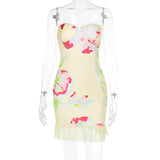 Fongt Spring 2025 New Dress Mori Style Temperament Casual Print Braided Kitty