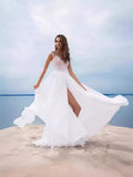 Fongt New Lace Chiffon Dress Ball White Evening Dress Open Dress