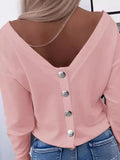 Fongt Small Fragrant Wind Long-Sleeved Knitted Shirt V Collar High-Waist Solid Color Short Coat Slimming High-End Sense