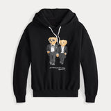 Fongt Women's Embroidered Cartoon Bear Doll Long-Sleeved Collar Knitted Sweater