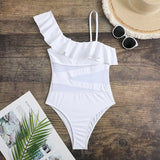 2023 Sexy New Lotus Edge Mesh Splicing Body Swimsuit