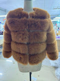 Fongt Fever Imitation Fox Fur Coat Women's Short-Sleeved Fur Coat