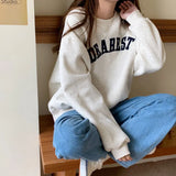 Hoodie Aesthetic Round Neck Plus Size Sweetshirts Casual Clothes for Women Full Sleeve Ladies Elegant Loose