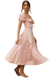 Fongt New Summer Fashion Bubble Sleeves With Open Fork Dress Dress Woman Summer