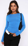 Fongt Spring And Summer Women's New Solid Color Collar Repair Shirt Long-Sleeved T-Shirt Top