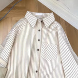Fongt Striped Shirt Women 2025 Spring And Autumn New Design Small Top Style Wearing Long-Sleeved Shirt