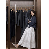 Fongt Blue Vertical Polo Collar Long-Sleeved Shirt Female Spring Temperament Casual Loose Thin Collar Top