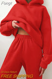 Casual Tracksuit Women Fleece Two Pieces Set Warm Sweatshirts Pullover Sweatpants Sport Suits Womens Outifits