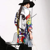 Fongt New Women's Jeans Windwear Fashion Style Like Creative Pattern Splicing Loose Washing Denim