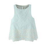 Fongt Style French Blue Holiday Vest Sleeveless Dress High-End Vest Half Dress Two Sets