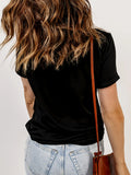 Fongt T-Shirt Fashion Women's New Summer Loose Round Collar Bow Top Woman