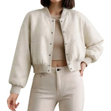 Fongt Women's Autumn New Short-Form Bomber Fashion Jacket