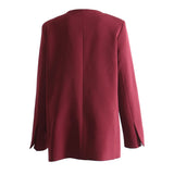 Fongt New V Collar Line Fake Suit Collar Loose Version Of The Suit Coat Top Female 1784