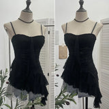 Fongt Shoot Sweet Spice Girls Irregular Lotus Side With Chest Pad Sling Vest Sexy Lace Sleeveless Top 1139