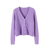 Fongt Autumn And Winter Short External Loose Net Red Long-Sleeved V Sweater Knitted Shirt Solid-Colored Cardigan Coat Top