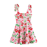 New Blended Print Suspender Mini Dress 0387087-Outfit