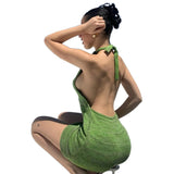 Fongt Explosion Women's Vacation Swimwear Sexy Bag With Naked Back Sling Sweater Knitted